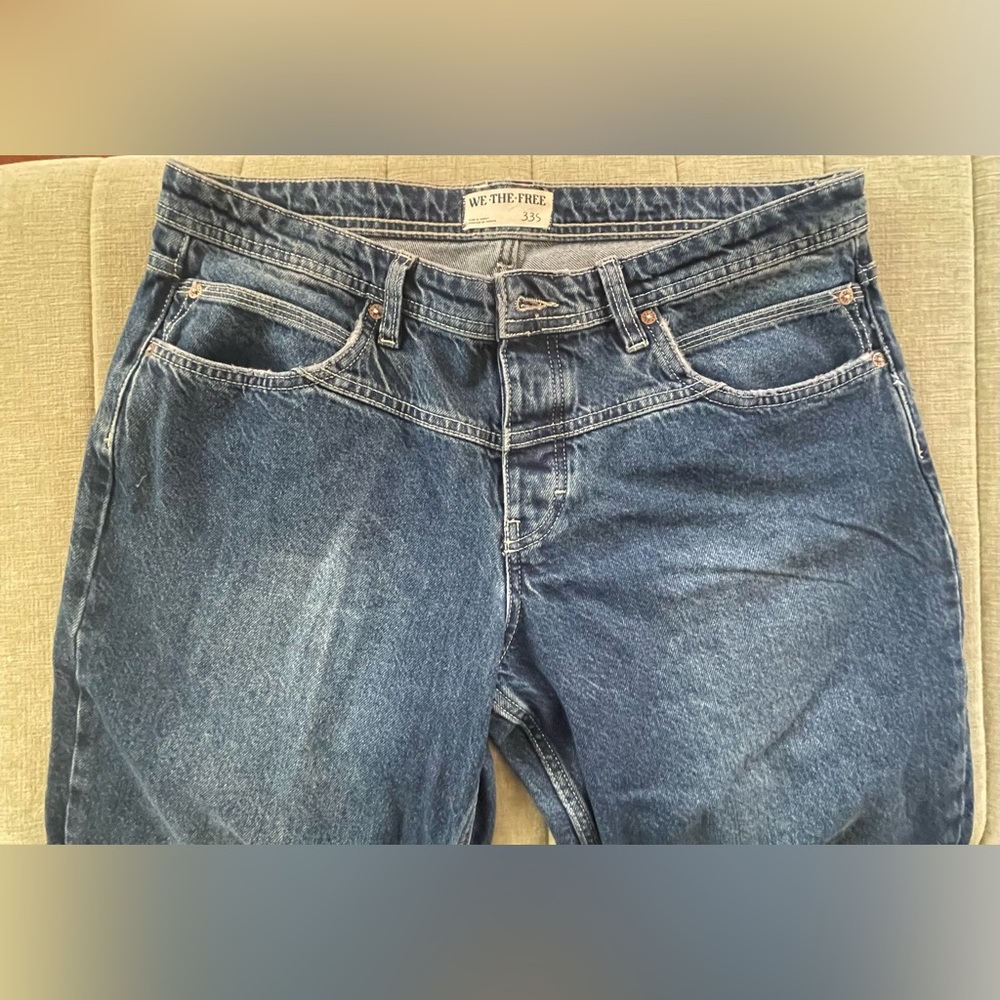 Free People Dark Blue Boyfriend Jeans